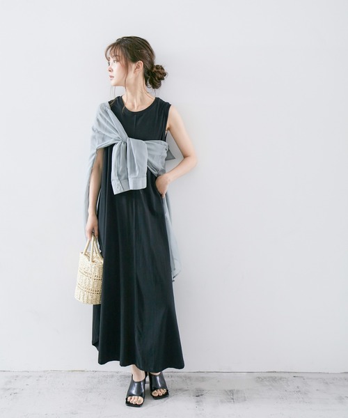 Fashion Letter ワンピース オーガニックコットンノースリーブA