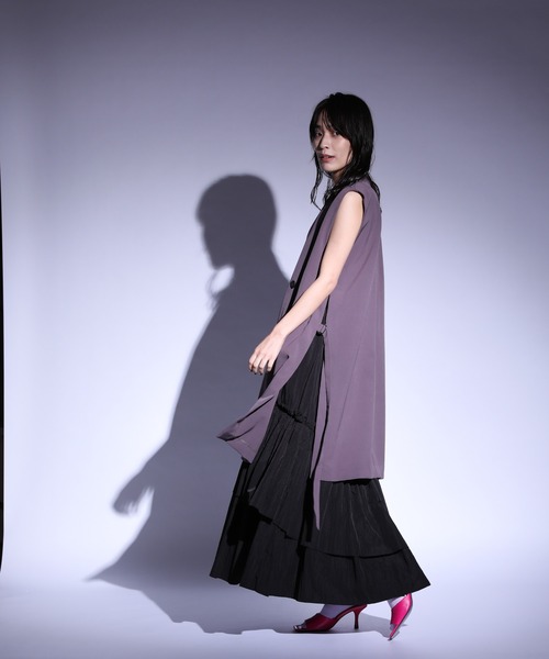 Limue ベスト ジレ サイドスリットジレ レディース : ZOZOTOWN