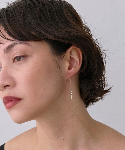 ピアス 入学式 「累計販売 3000点突破！」「K10」デザインチェーンピアス/ロングセラー「動画あり」 レディースの画像
