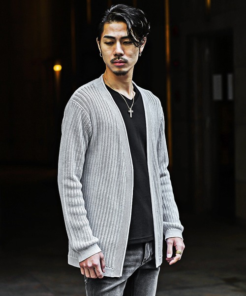 SOMEDIFF（サムディフ） カーディガン 「SOMEDIFF」12G透かし編み杢
