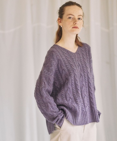 25AWタグ付新品＊アーバンリサーチドアーズ ハミルトンウールアラン柄ニット M URBAN RESEARCH DOORS（アーバンリサーチドアーズ） ニット セーター