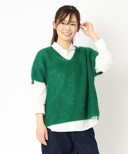 ベスト ジレ 「日本製/太田ニット」キッドモヘヤベスト レディース