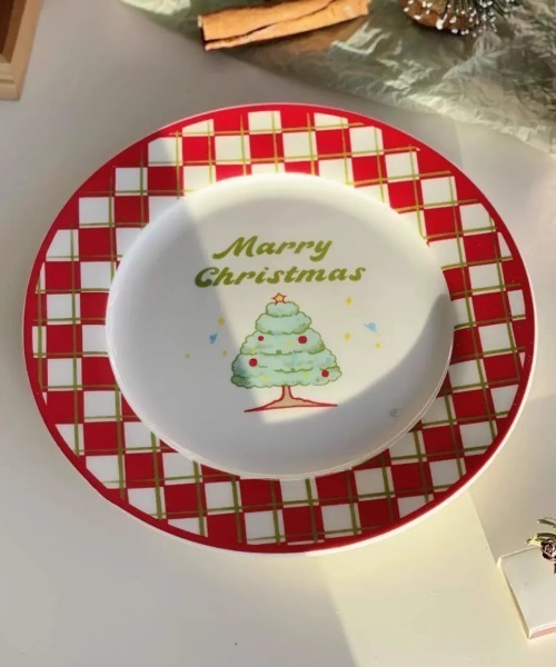   2010年クリスマスプレート 食器 クリスマス限定 retro christmas design plate : ZOZOTOWN