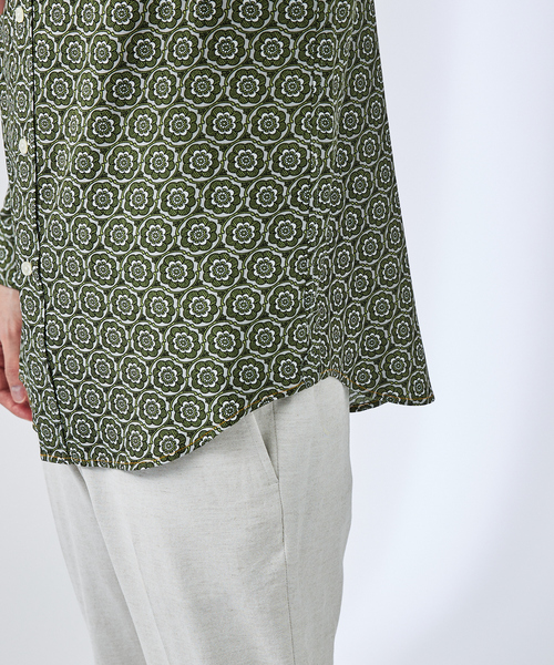 ABAHOUSE（アバハウス） シャツ フラワー小紋柄 長袖シャツ メンズ