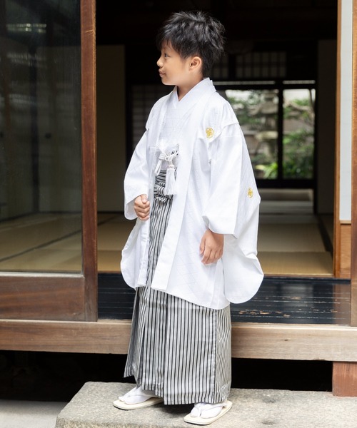 本物保証!  10歳 男の子 着物 KIMONOMACHI 13歳 羽織袴セット 金刺繍紋入り 七五三