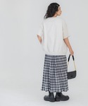 スカート チェック柄ランダムプリーツフレアスカ...の詳細画像5