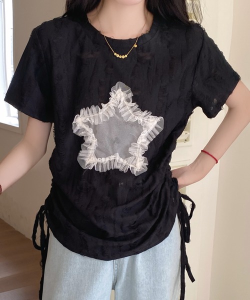 DIAVEL tシャツ 期間限定SALE価格中/新色追加/ダメージ風星柄トップス