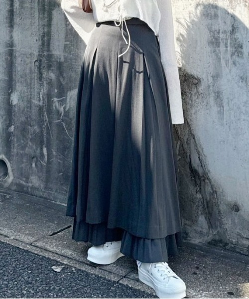 新品 Ameri VINTAGEロングスカート Ameri（アメリ） ロング スカート PLEATS LAYERED PLEATS SKIRT