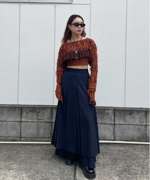 Ameri（アメリ） ロング スカート PLEATS LAYERED PLEATS SKIRT