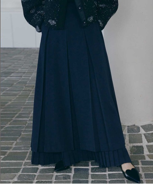 Ameri（アメリ） ロング スカート PLEATS LAYERED PLEATS SKIRT