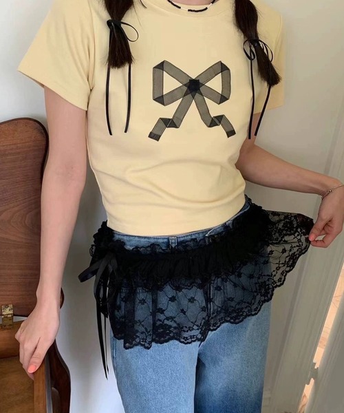 shopnikoniko（ショップにこにこ） スカート レース レイヤード ラップ