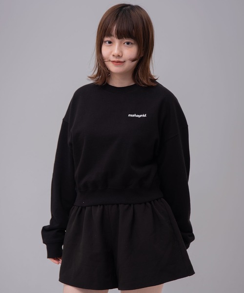 トレーナー スウェット 「mahagrid/マハグリッド」ORIGIN LOGO CROP SWEATSHIRT/オリジンロゴクロップスウェットシャツ