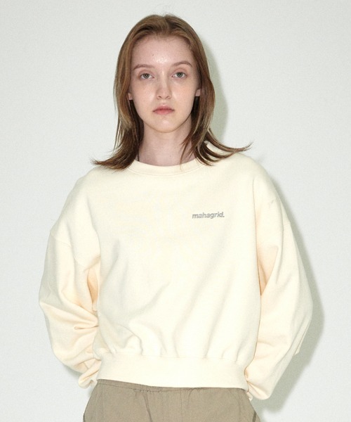 トレーナー スウェット 「mahagrid/マハグリッド」ORIGIN LOGO CROP SWEATSHIRT/オリジンロゴクロップスウェットシャツ MAHAGRID トレーナー スウェット 「mahagrid/マハグリッド