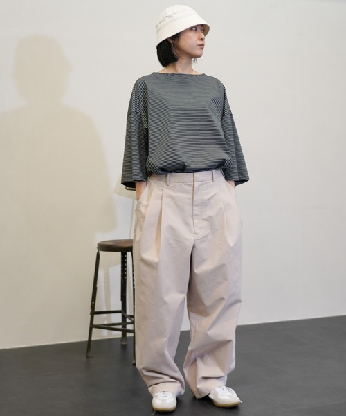 パンツ 2Tuck Tapered Wide Slacks 42 bukht パンツ / ブフト 2TUCK WIDE TAPERED TROUSERS ツータック