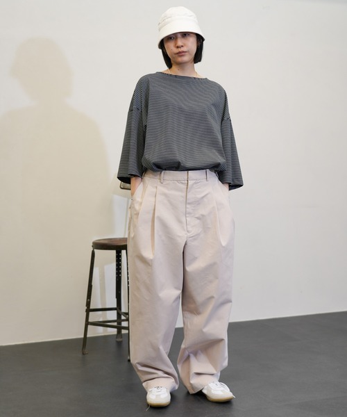 【美品】BEAMS+ 2タック ワイド テーパード トラウザーズ パンツ XL 美品】BEAMS+ 2タック ワイド テーパード リネン トラウザーズ