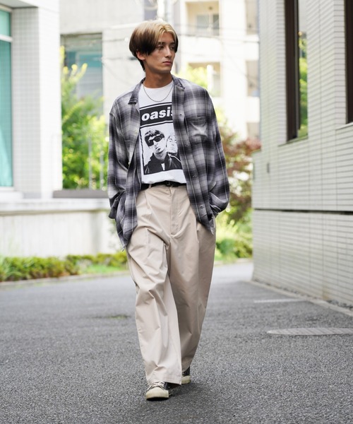 two tuck wide twill trouser & シャツ two tuck wide twill trouser & シャツ