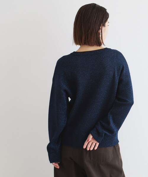 THE SHOP TK ニット セーター ラメジャカードロゴニット レディース