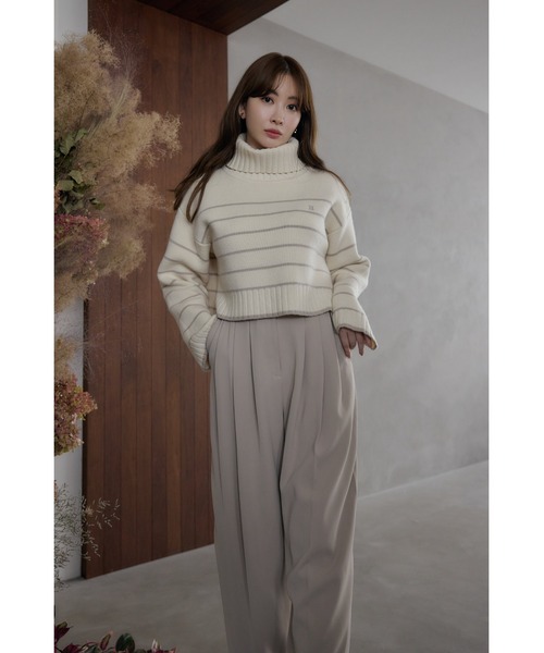 ニット/セーター Her lip to - herlipto  Turtleneck Knit Pullover Her lip to ニット セーター Striped Turtleneck Knit Pullover