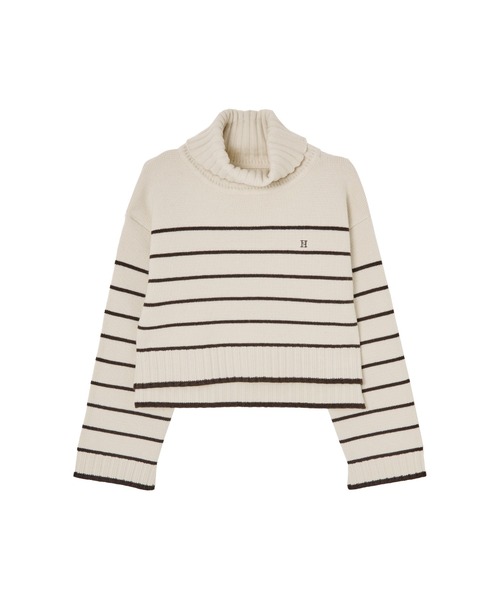 Her lip to ニット セーター Striped Turtleneck Knit Pullover