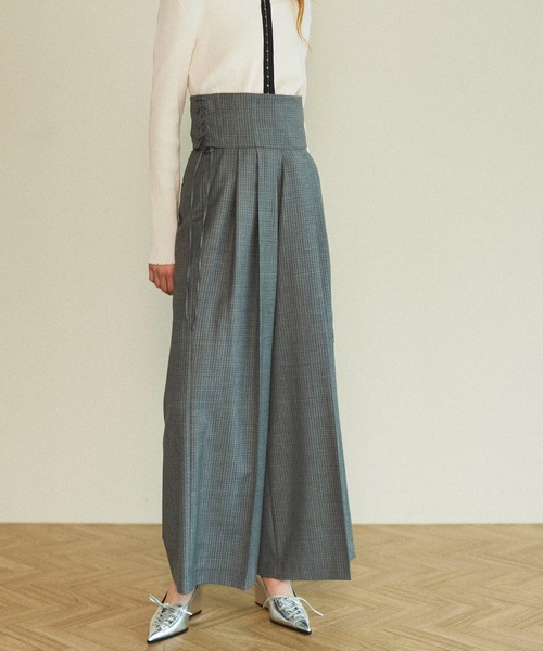 MAISON SPECIAL スラックス パンツ High Waist Lace Up Wide