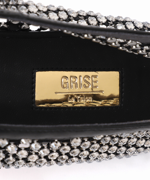 LE TALON シューズ GRISEビジューネットメリージェーン