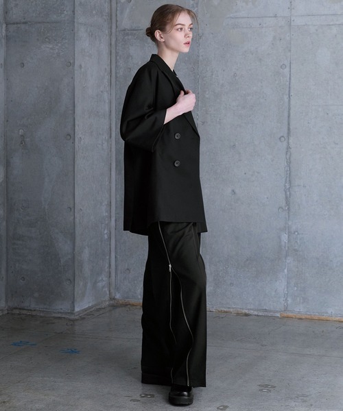 SERACE スラックス 「SERACE」Side zip design loose wide