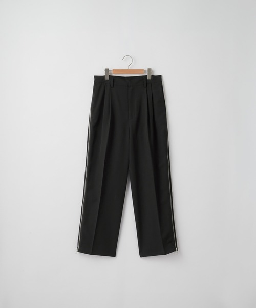 ジップワイドスラックス selle glant スラックス SIDE ZIP WIDE SLACKS PANTS/サイド