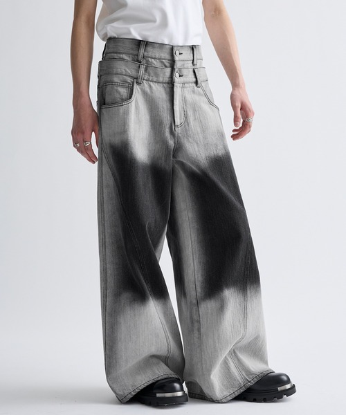 Nebula Fusion ジーンズ 13oz denim double waist baggy pants