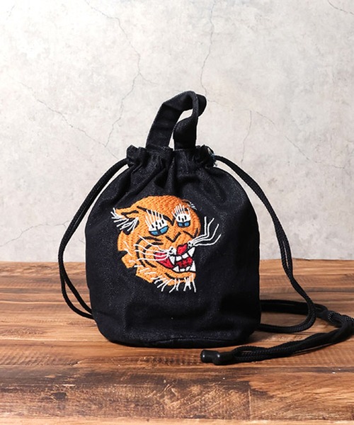 HOUSTON 虎刺繍 ショルダーバッグ F 黒 S HOUSTON ショルダーバッグ バッグ ヒューストン TIGER DRAGON