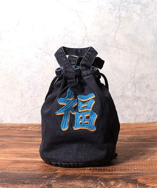 HOUSTON 虎刺繍 ショルダーバッグ F 黒 S HOUSTON ショルダーバッグ バッグ ヒューストン TIGER MAP EMB