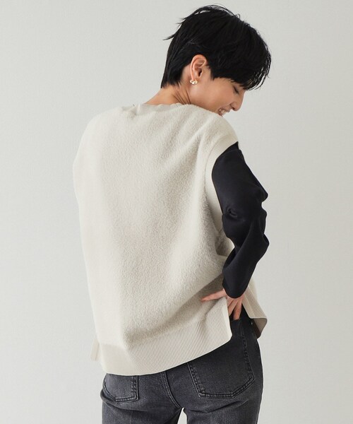 OPAQUE.CLIP（オペークドットクリップ） ベスト ジレ フェザーヤーン