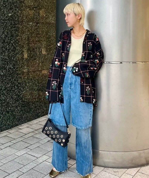 ROSE BUD ブラウス シャツ (mag.by c)FLOWER EMBROIDERY SHIRTS