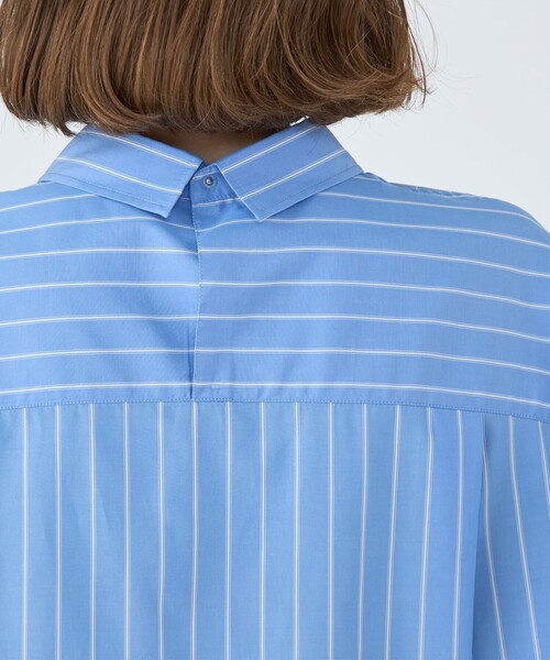 MACPHEE◆コットンブロード ドルマンスリーブシャツ/36/コットン/BLU/ストライプ/12-01-52-01402 MACPHEE ブラウス シャツ コットンブロード ドルマンスリーブ
