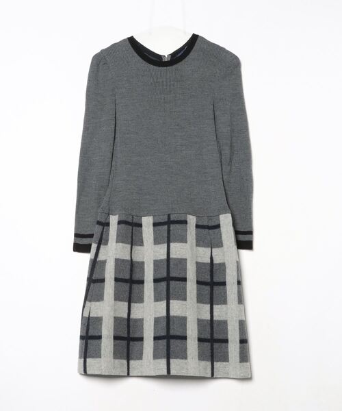 エムズグレイシー　ワンピース　ドッキング　レース　アンゴラ混　グレー　38 M'S GRACY（エムズグレイシー） ドッキングワンピース 38 グレー