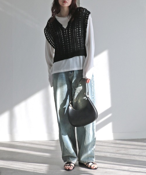 ベスト ジレ heki ヘキ Beaded knit vest ニットベスト レディース THE MILES ベスト ジレ heki ヘキ Beaded knit vest ニット