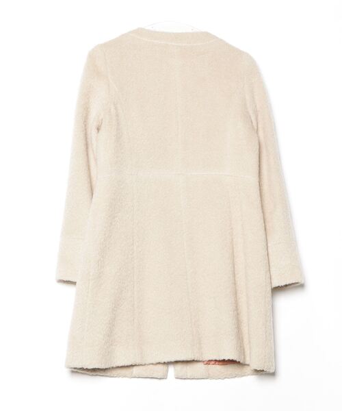 「NOBLE」 ノーカラーコート 36 ベージュ レディース_画像2