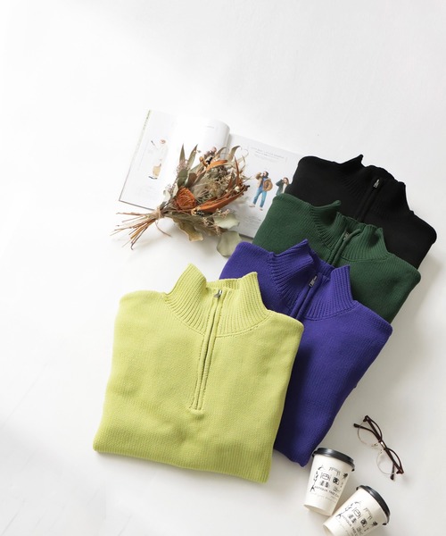 「antiqua」 「treecafe」長袖ニット FREE イエロー レディース_画像2