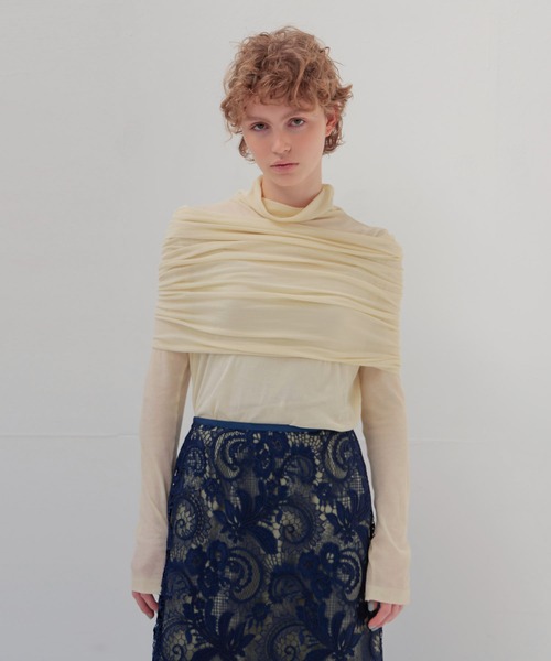 美品 DRESSLAVE ドレスレイブ ブラウス 38 ポリエステル100％ 長袖 レディース AY6823A51 DRESSLAVE（ドレスレイブ） tシャツ Sheer high twist pullover(シアー
