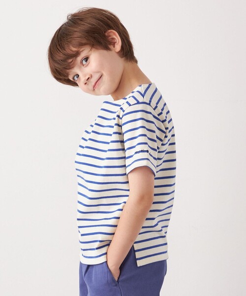 SHIPS any tシャツ any: マリンボーダー ボートネック Tシャツ「KIDS