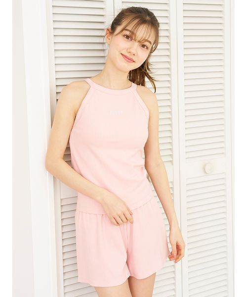 gelato pique キャミソール/ショートパンツ SET gelato pique パジャマ ルームウェア リブタンクトップ