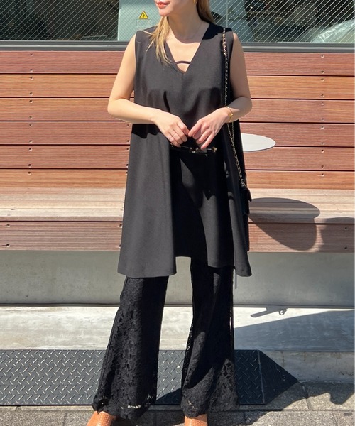 【セットアップ販売】チュニックシャツアソート&フレアパンツ StyleSea セットアップ フレアーチュニックワンピース＆パンツ