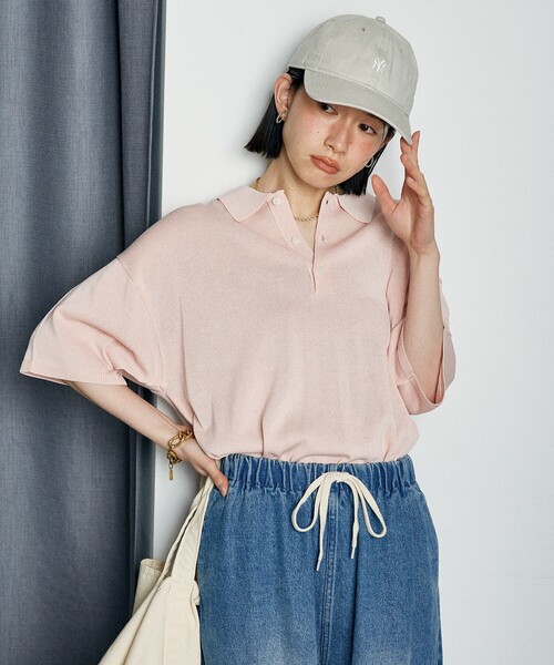 ニット セーター 2024AW/コンパクトポロニットトップス/洗える レディース 2024AW/コンパクトポロニットトップス/洗える