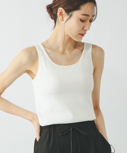 タンクトップ　アイボリー　F 新品　フォロー割-200円 Wing タンクトップ ノースリーブ Wingコラボ/Fffit エフィット