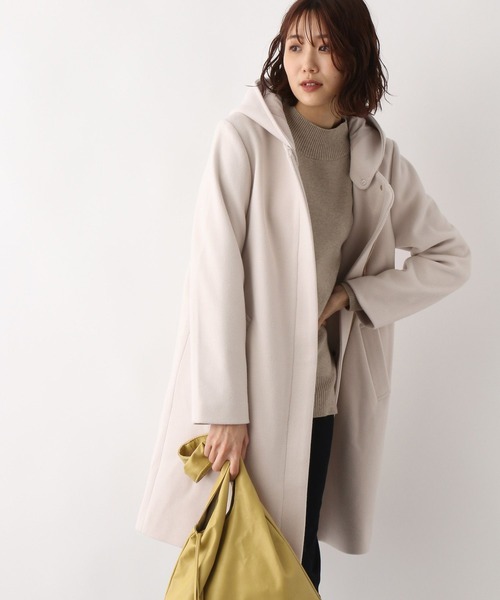 「GLOBAL WORK」 ノーカラーコート MEDIUM アッシュブラウン レディース_画像4