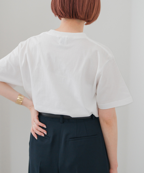 Spick&Span 2025新品Tシャツ Spick＆Span tシャツ 「追加2」箔ロゴプリントTシャツ