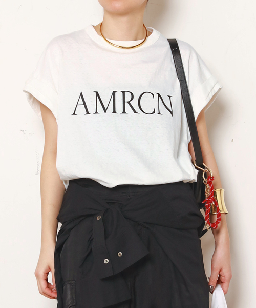 AMERICANA AMRCNロールアップTシャツ AMERICANA/アメリカーナ】 AMRCN ロールアップTシャツ（Tシャツ