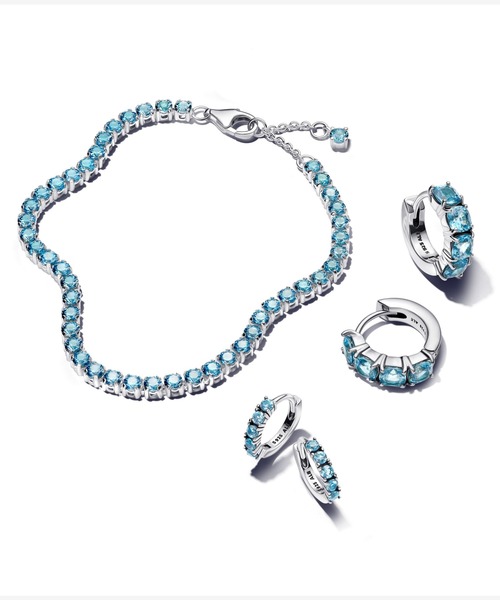 PANDORA（パンドラ） ピアス ライトブルー フープピアス レディース