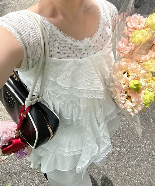 Alley Tokyo ブラウス シャツ フリフリとぴろんのキャミ レディース