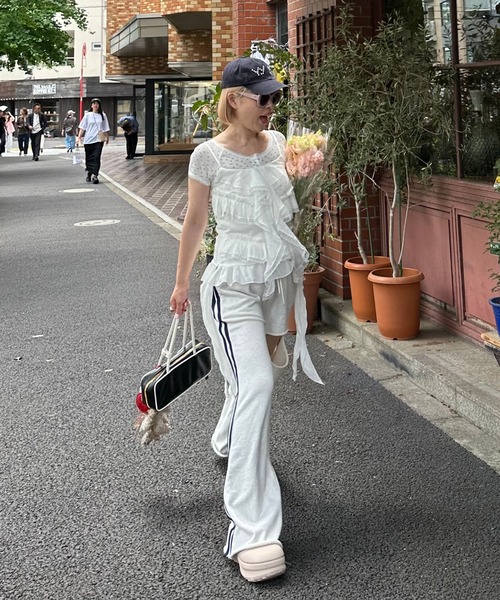 ブラウス シャツ フリフリとぴろんのキャミ レディース Alley Tokyo ブラウス シャツ フリフリとぴろんのキャミ