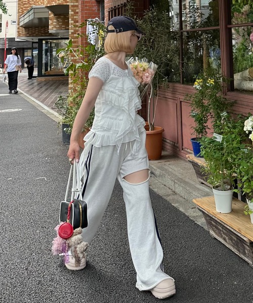 ブラウス シャツ フリフリとぴろんのキャミ レディース Alley Tokyo ブラウス シャツ フリフリとぴろんのキャミ
